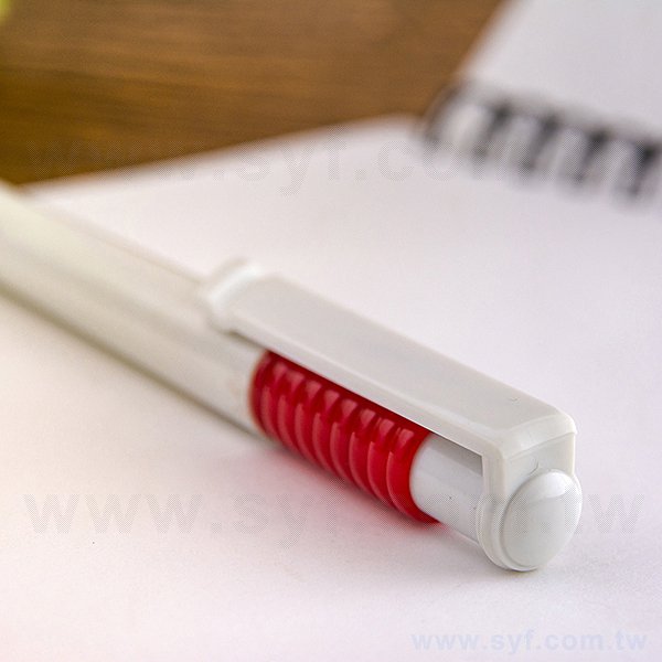 廣告筆-紅色彈簧造型廣告筆禮品-按壓式單色原子筆-採購訂製贈品筆